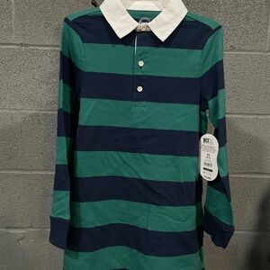 Striped Green and Blue Kids Polo dress